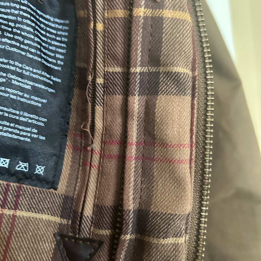 Barbour Brown Jacket with Plaid Accents - Picture 8 of 9